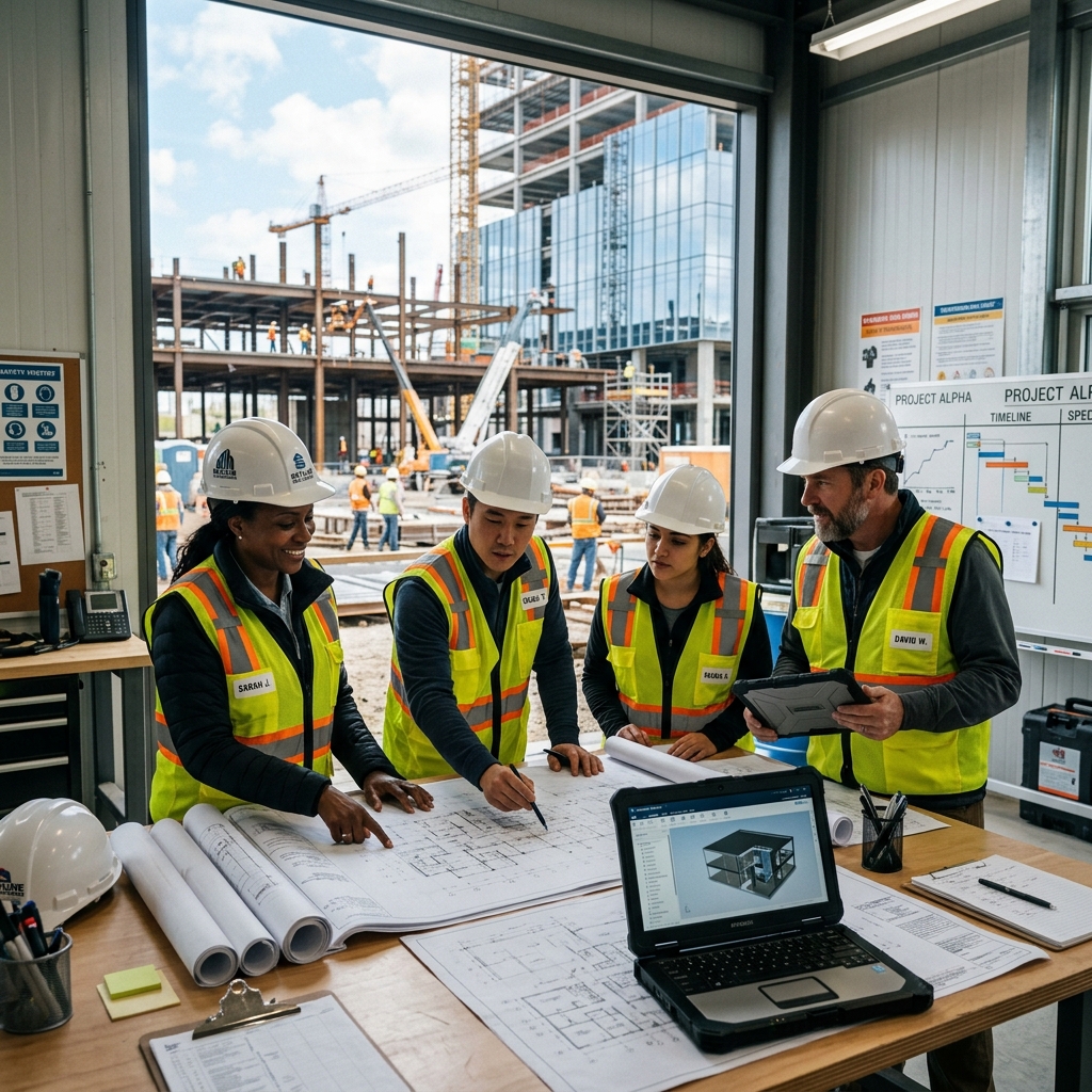 Engineers working at site